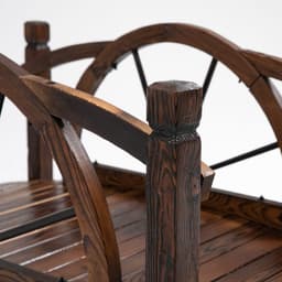 image-Wooden Garden Bridge Decorative Arc Footbridge & Safety Guardrail Walkway