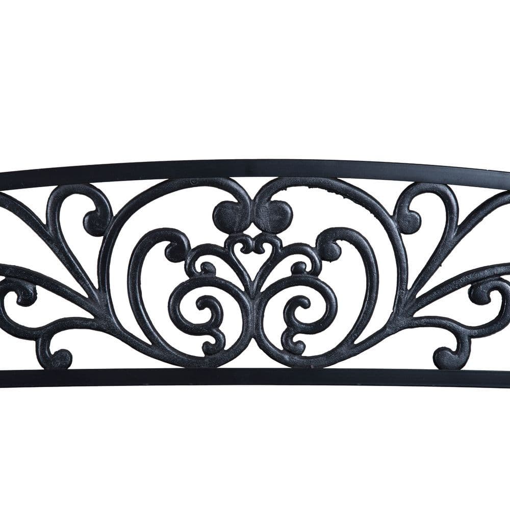 image-2-Seater Garden Bench, Steel-Black