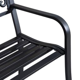 image-2-Seater Garden Bench, Steel-Black