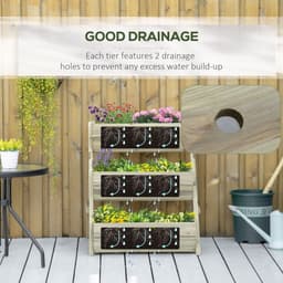 image-3 Tier Raised Garden Bed Kit for Flower, Vegetable, Herb, 120x68x80cm, Green
