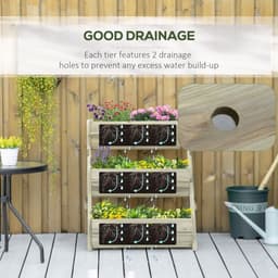 image-3 Tier Raised Garden Bed Kit for Flower, Vegetable, Herb, 120x68x80cm, Green