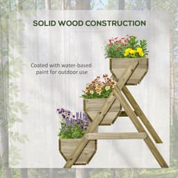 image-3 Tier Raised Garden Bed Kit for Flower, Vegetable, Herb, 120x68x80cm, Green