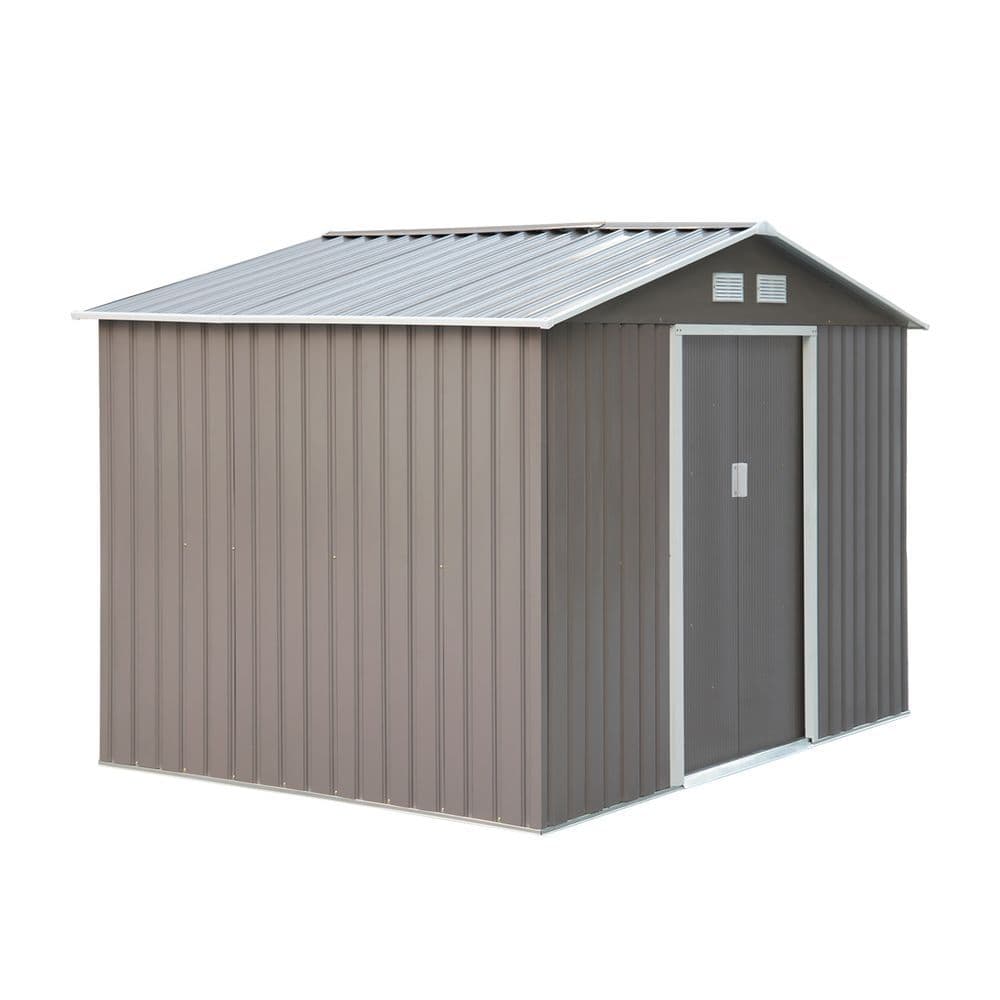 image-9 x 6FT Foundation Ventilation Steel Outdoor Garden Shed Grey