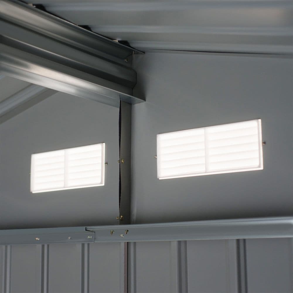 image-9 x 6FT Foundation Ventilation Steel Outdoor Garden Shed Grey