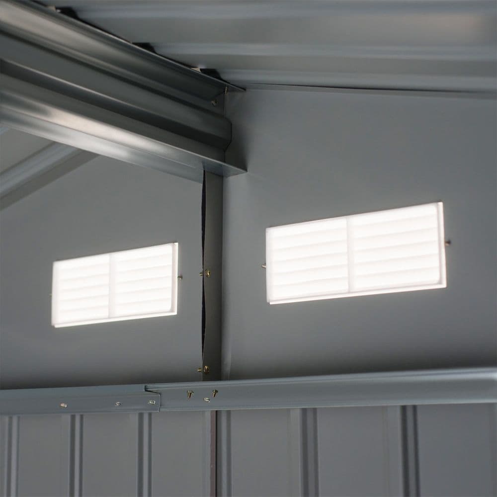 image-9 x 6FT Foundation Ventilation Steel Outdoor Garden Shed Grey