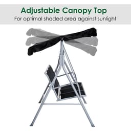 image-Outdoor 3-Seater Swing Chair-Black