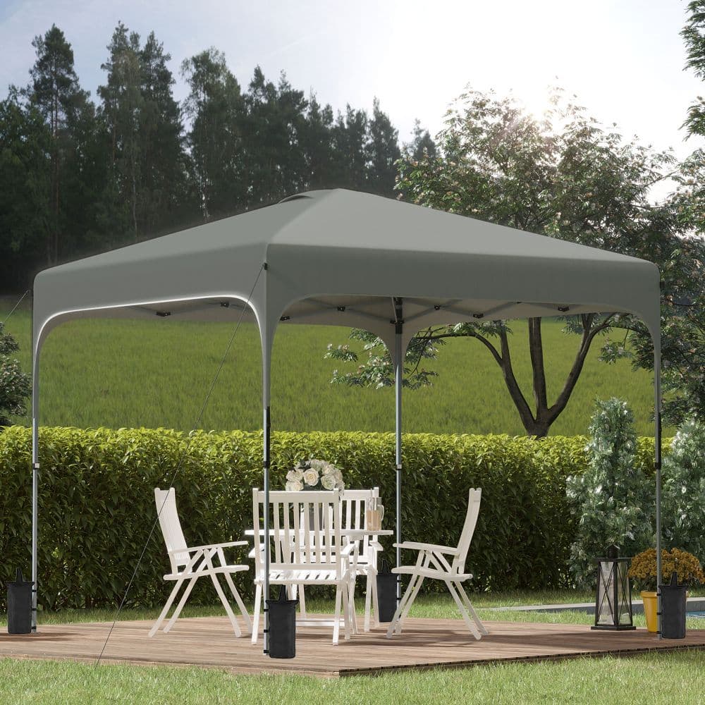 image-3x3M Pop Up Gazebo, Foldable Canopy Tent & Carry Bag with Wheels & 4 Legs