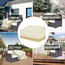 image-Waterproof Furniture Cover For 3 Seat Rattan Sofa