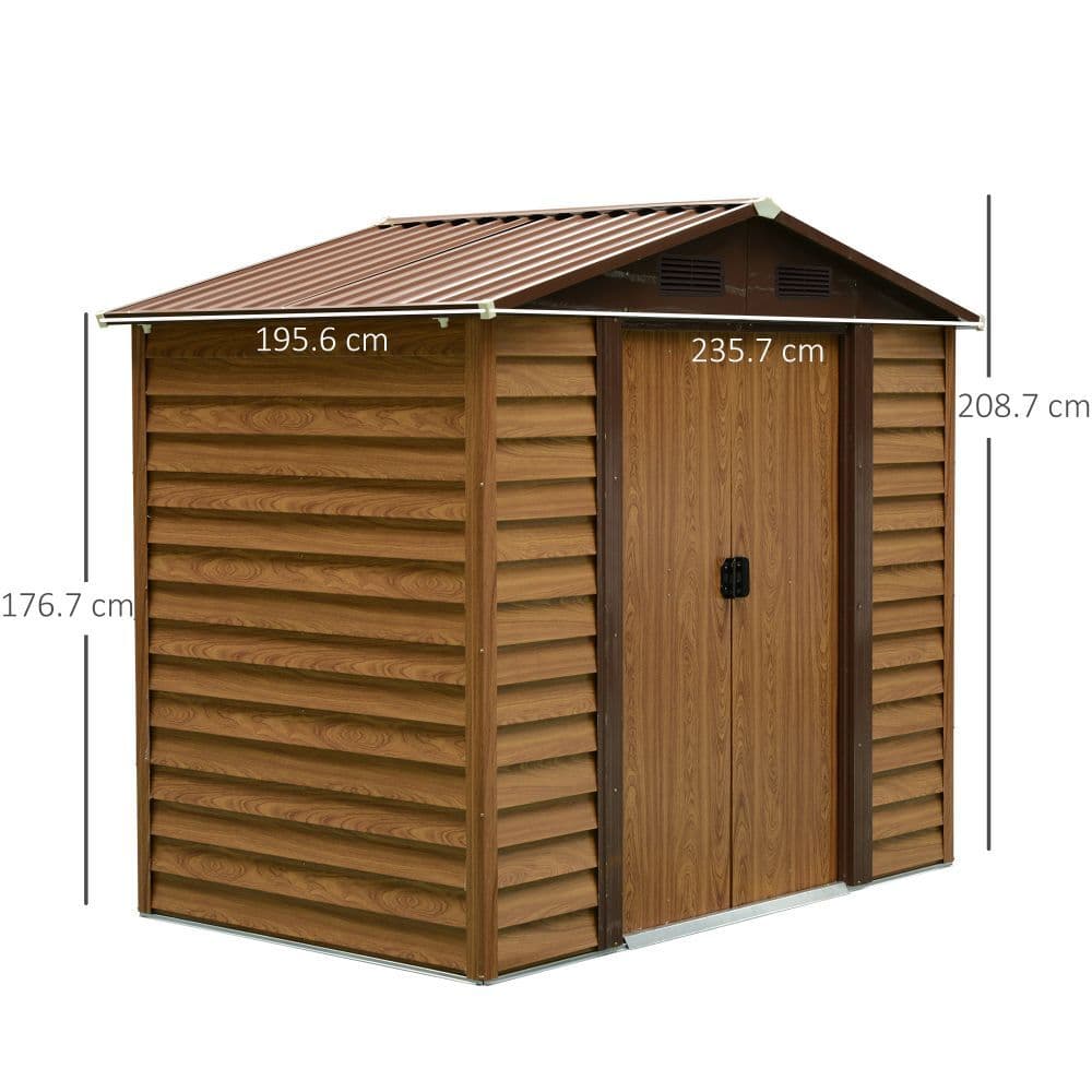 image-Garden Shed, 235.7Lx195.6Wx176.7-208.7H cm, Steel