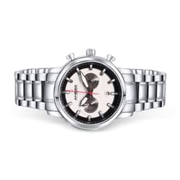 image-Amber Time Men's Quartz Chronograph Watch Stainless Steel Band 50m ATL160810-02WH