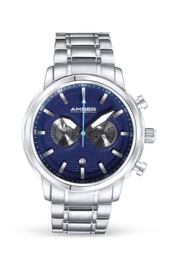 image-Amber Time Men's Quartz Chronograph Watch Stainless Steel Band 50m ATL160810-03BL
