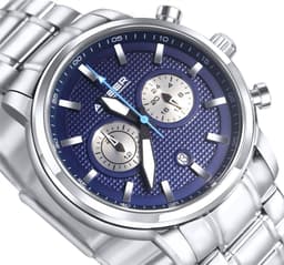 image-Amber Time Men's Quartz Chronograph Watch Stainless Steel Band 50m ATL160810-03BL