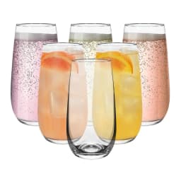 image-Set of 6 Traditional Esteem Highball Glass Tumblers - 490ml (16.5oz) Highball Glasses