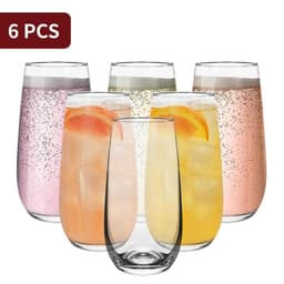 image-Set of 6 Traditional Esteem Highball Glass Tumblers - 490ml (16.5oz) Highball Glasses