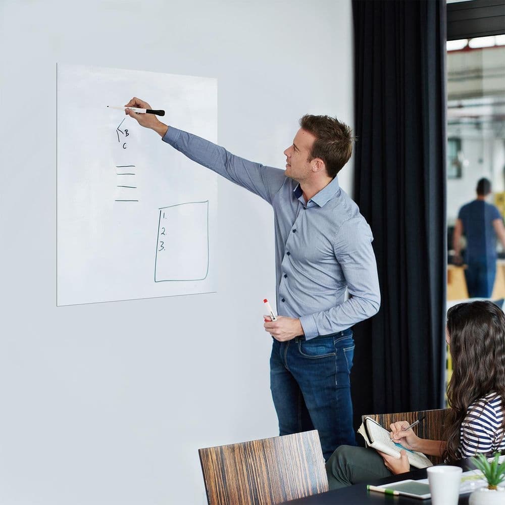 image-Magnetic Whiteboard 60 x 90 cm Notes, Lists, Memos, Menus Use 4 Magnetic Dry Wipe Pens & Magnetic Eraser