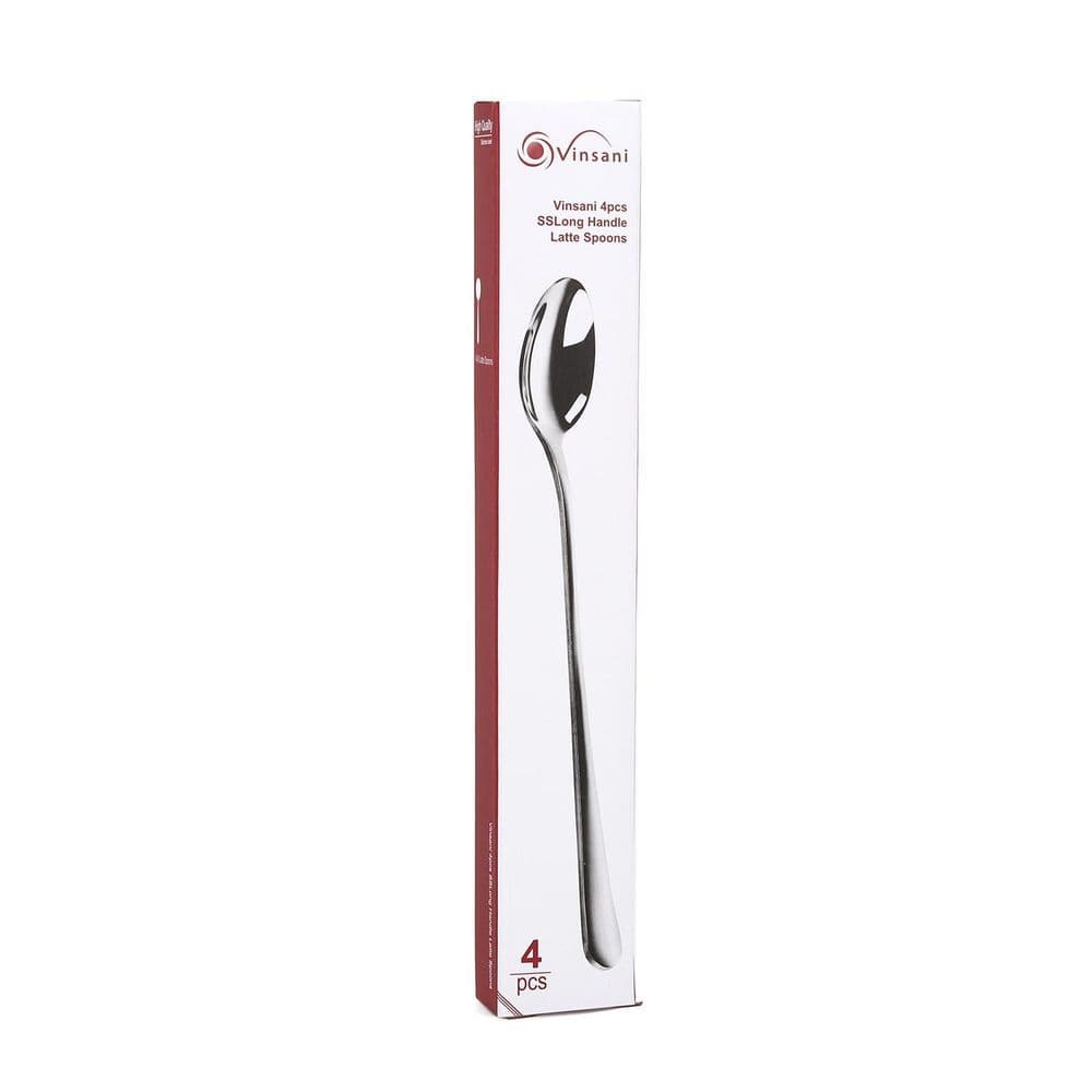image-8 Piece Long Handle Stainless Steel Latte Spoon Silverware Flatware Home Use Tableware Dinnerware Set