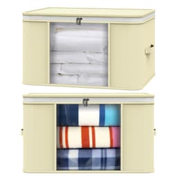 image-2pcs Clothes Storage Bags Organiser Big Capacity Wardrobe Duvet Underbed Storage Moisture-Proof Big Clear Windows