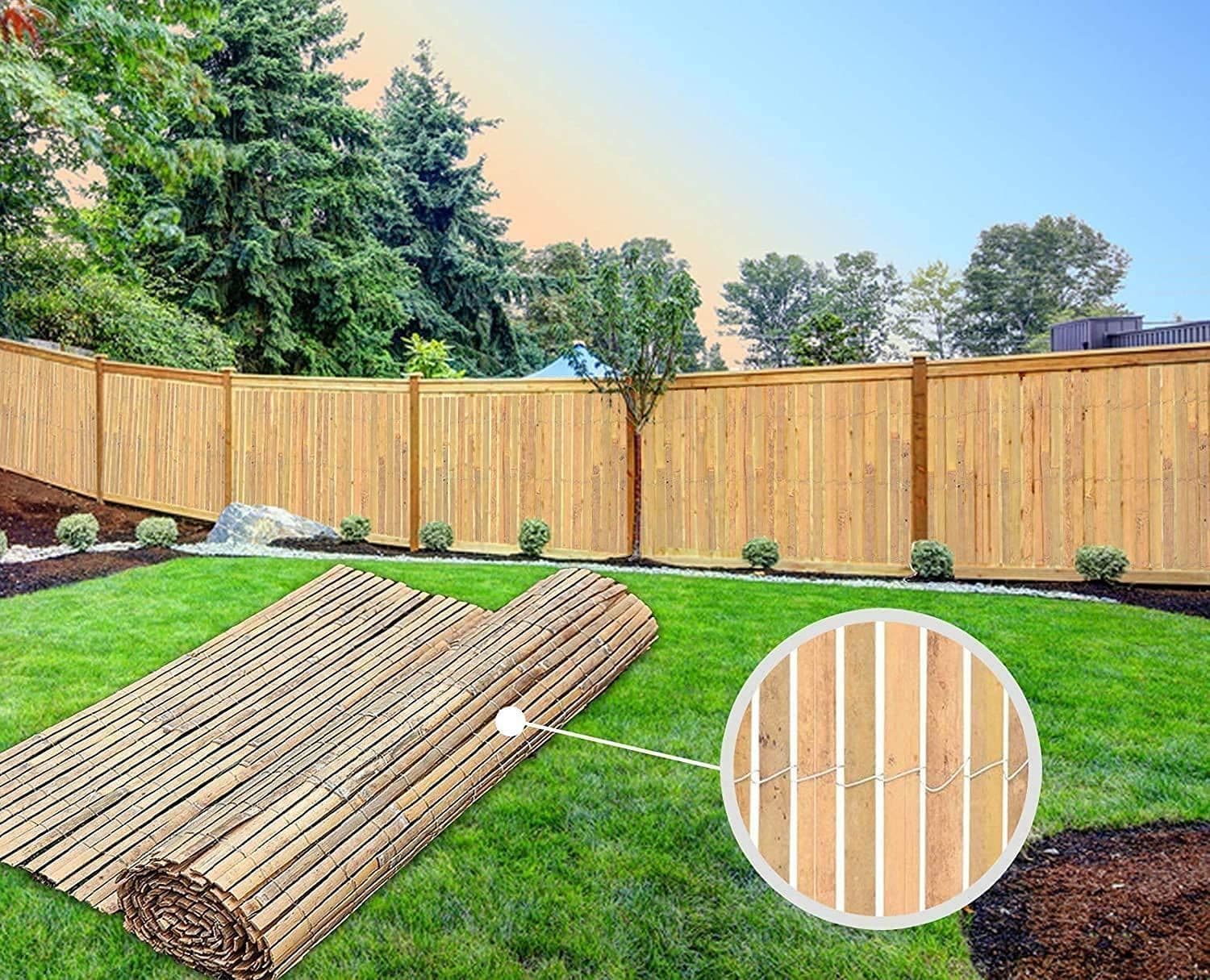 image-Natural Reed Fencing Garden Screening - 1.8m x 4m Roll