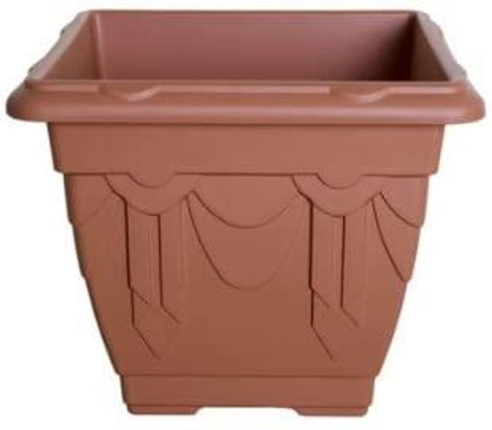 image-Whitefurze 38cm Square Venetian Flower Planter Pot - Terracotta G020443