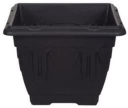 image-Whitefurze 38cm Square Venetian Flower Planter Pot- Black G02044
