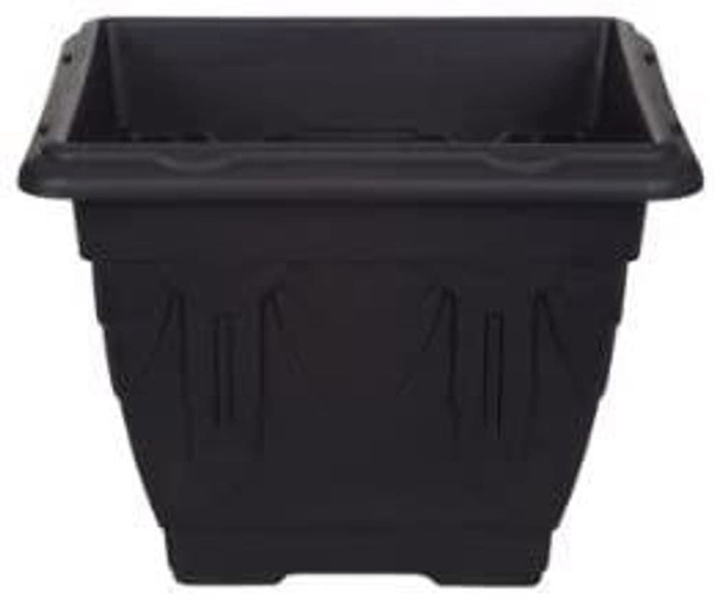image-Whitefurze 38cm Square Venetian Flower Planter Pot- Black G02044