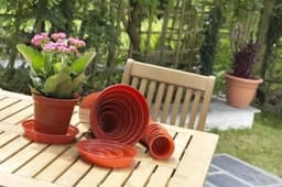 image-Whitefurze 7.5cm Garden Plant Pot Plastic Planter - Terracotta (Set of 10)