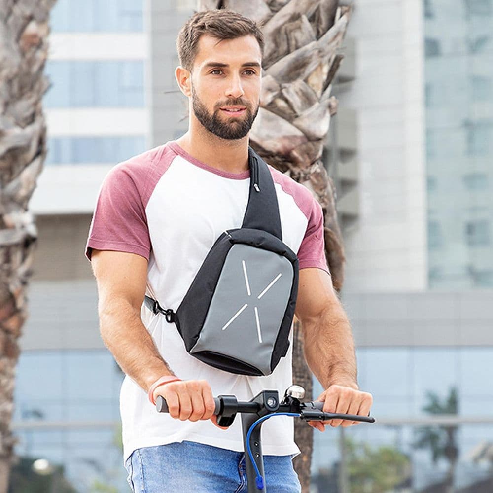image-Anti Theft Sling Cross-over Backpack Waterproof School Gym Unisex