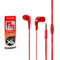 image-Sounds XS20 Music on the Move Earbuds with Slim Microphone with Mic, Red