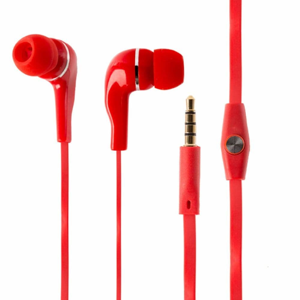 image-Sounds XS20 Music on the Move Earbuds with Slim Microphone with Mic, Red