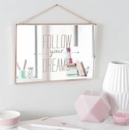 image-Wall Mirror 20cm X 30cm X 1cm Decorative Follow Your Dream Mirror