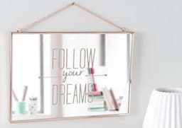 image-Wall Mirror 20cm X 30cm X 1cm Decorative Follow Your Dream Mirror