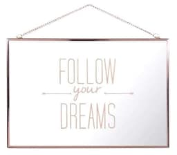 image-Wall Mirror 20cm X 30cm X 1cm Decorative Follow Your Dream Mirror