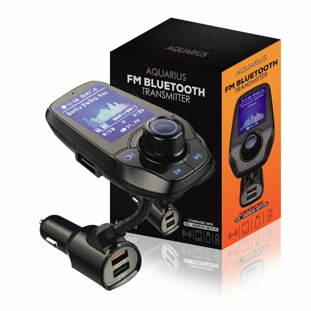 image-Aquarius Wireless Multifunctional Bluetooth Car FM Transmitter with Dual USB Port