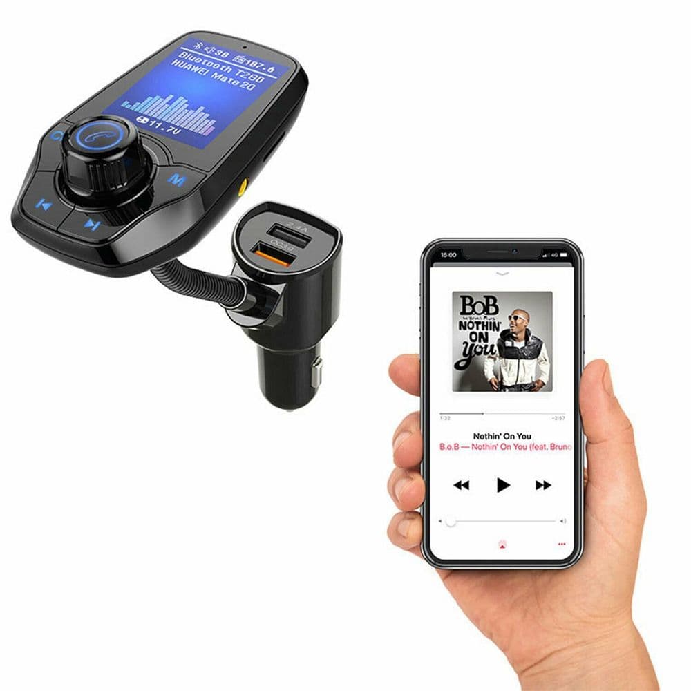 image-Aquarius Wireless Multifunctional Bluetooth Car FM Transmitter with Dual USB Port