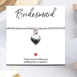 image-Bridesmaids Heart Bracelet & Thank You Card
