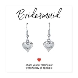image-Bridesmaids Heart Earrings & Thank You Card