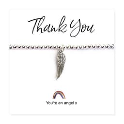 image-Angel Wing Bracelet on Rainbow Thank You Card