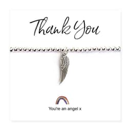 image-Angel Wing Bracelet on Rainbow Thank You Card