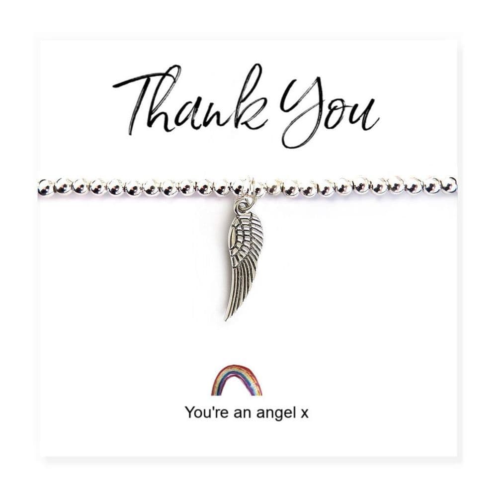 image-Angel Wing Bracelet on Rainbow Thank You Card