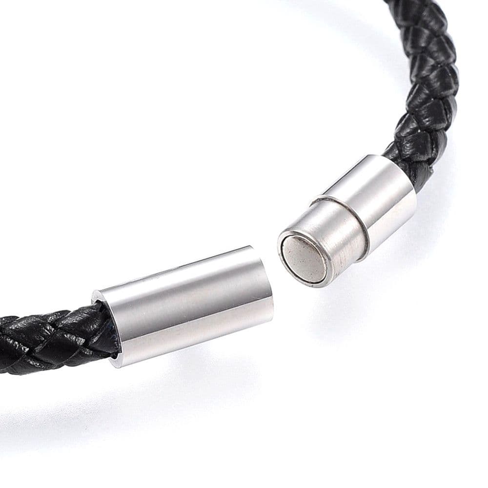 image-Men's Tigers Eye Leather Bracelet