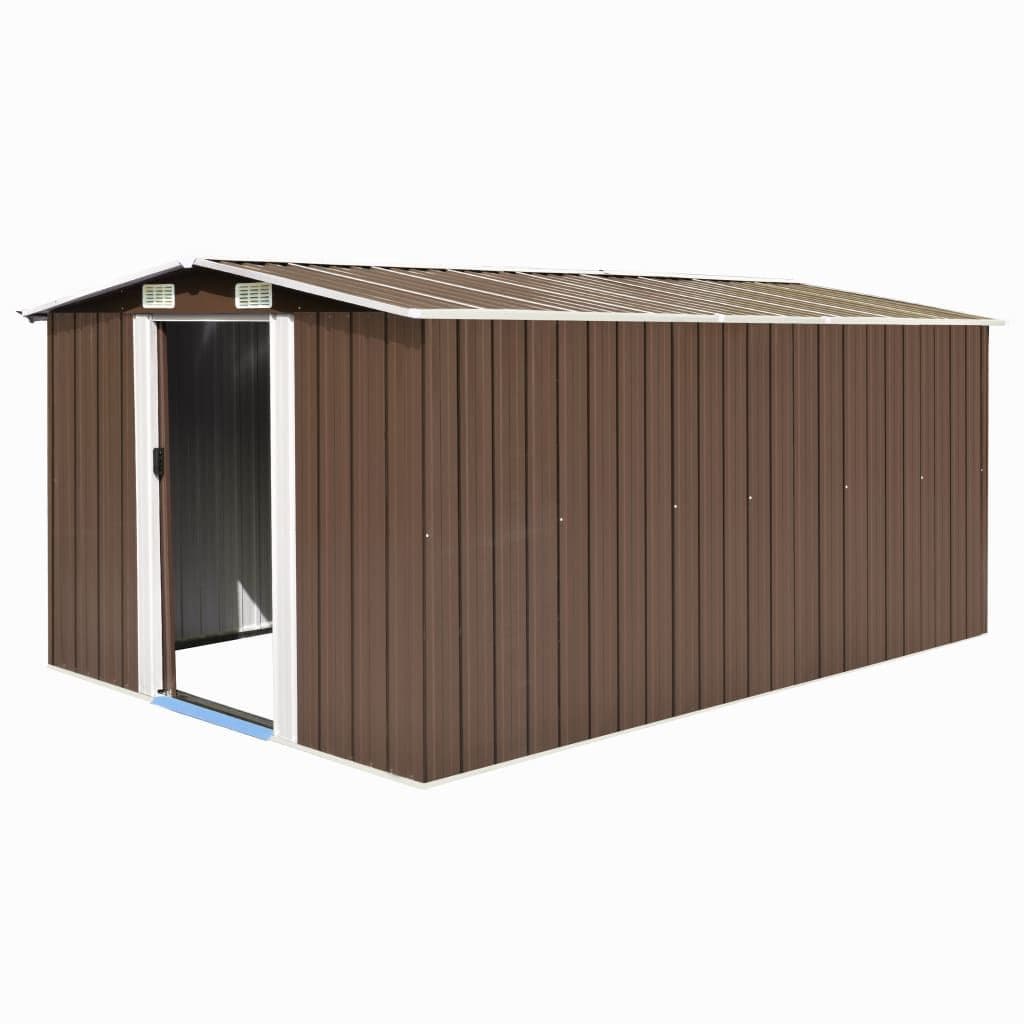 image-Garden Shed 257x298x178 cm to 257x580x181 cm Metal Green