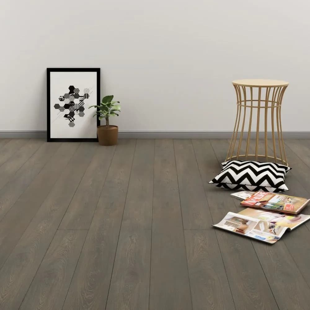 image-Self-adhesive Flooring Planks 4.46 m² 3 mm PVC Grey and Brown