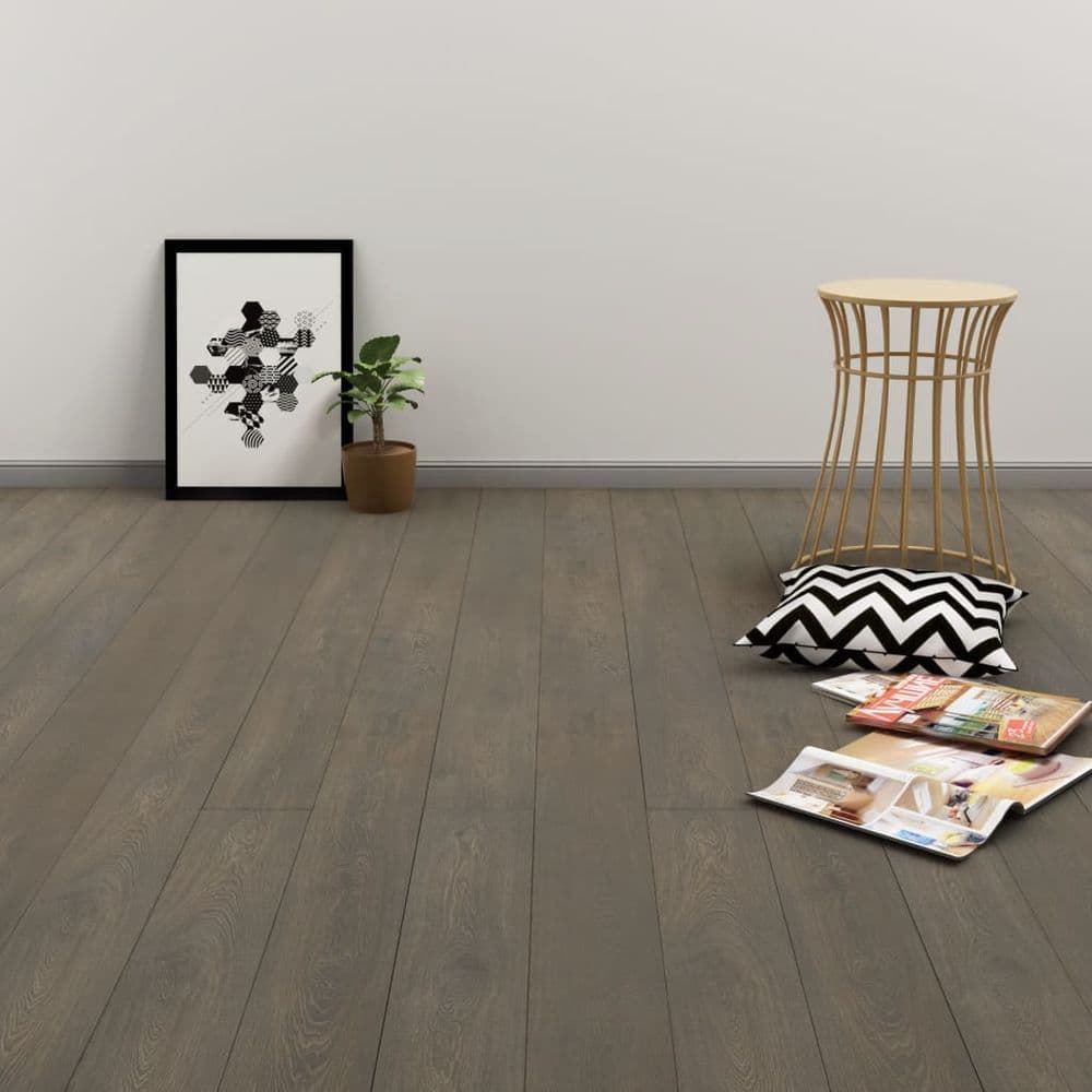 image-Self-adhesive Flooring Planks 4.46 m² 3 mm PVC Grey and Brown