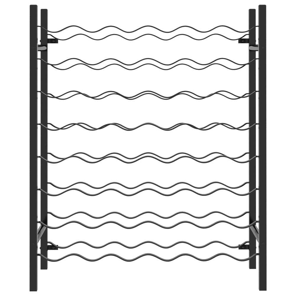 image-Wine Rack for 48 Bottles Black Metal