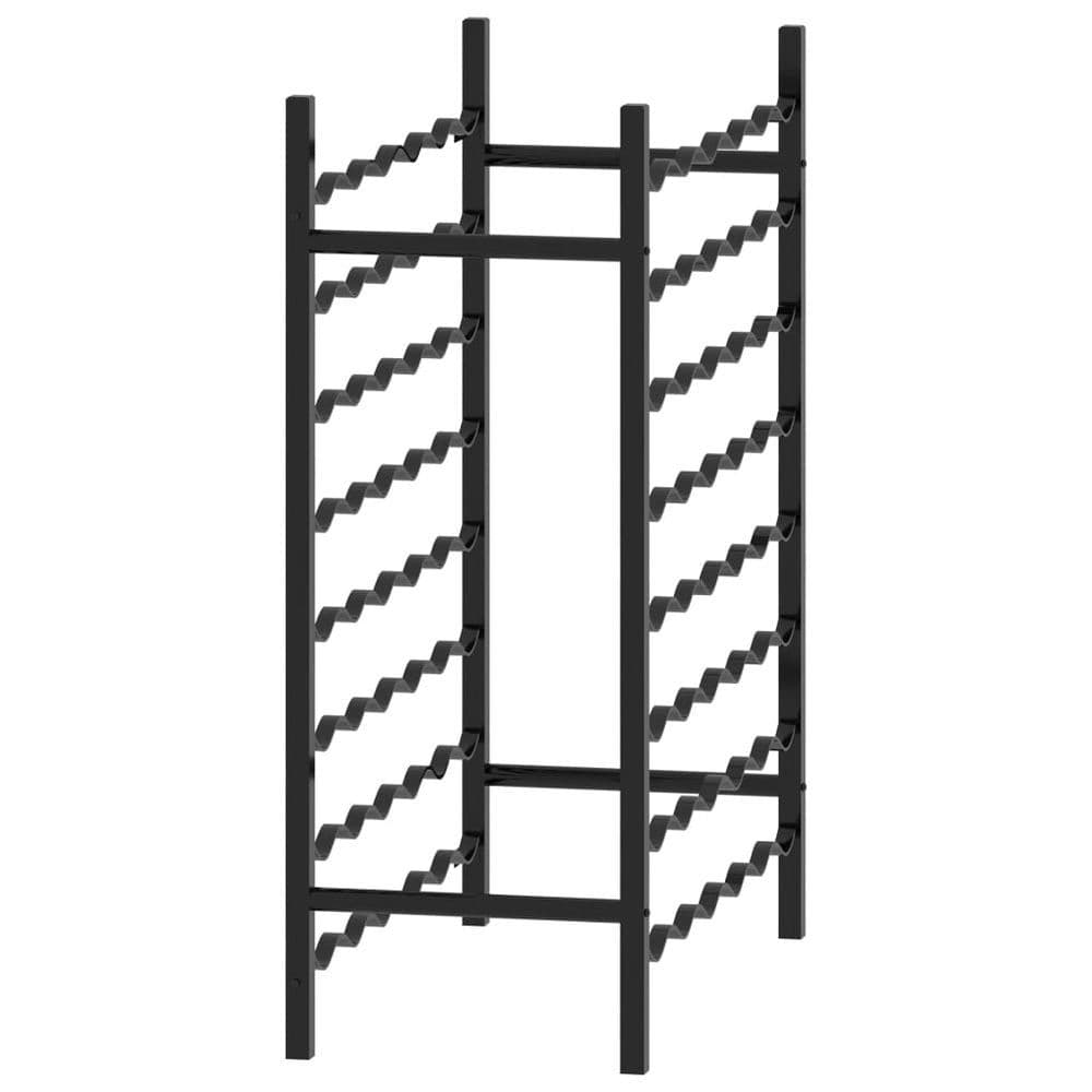 image-Wine Rack for 48 Bottles Black Metal