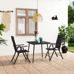 image-3 Piece Garden Dining Set Black