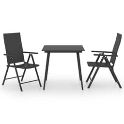 image-3 Piece Garden Dining Set Black