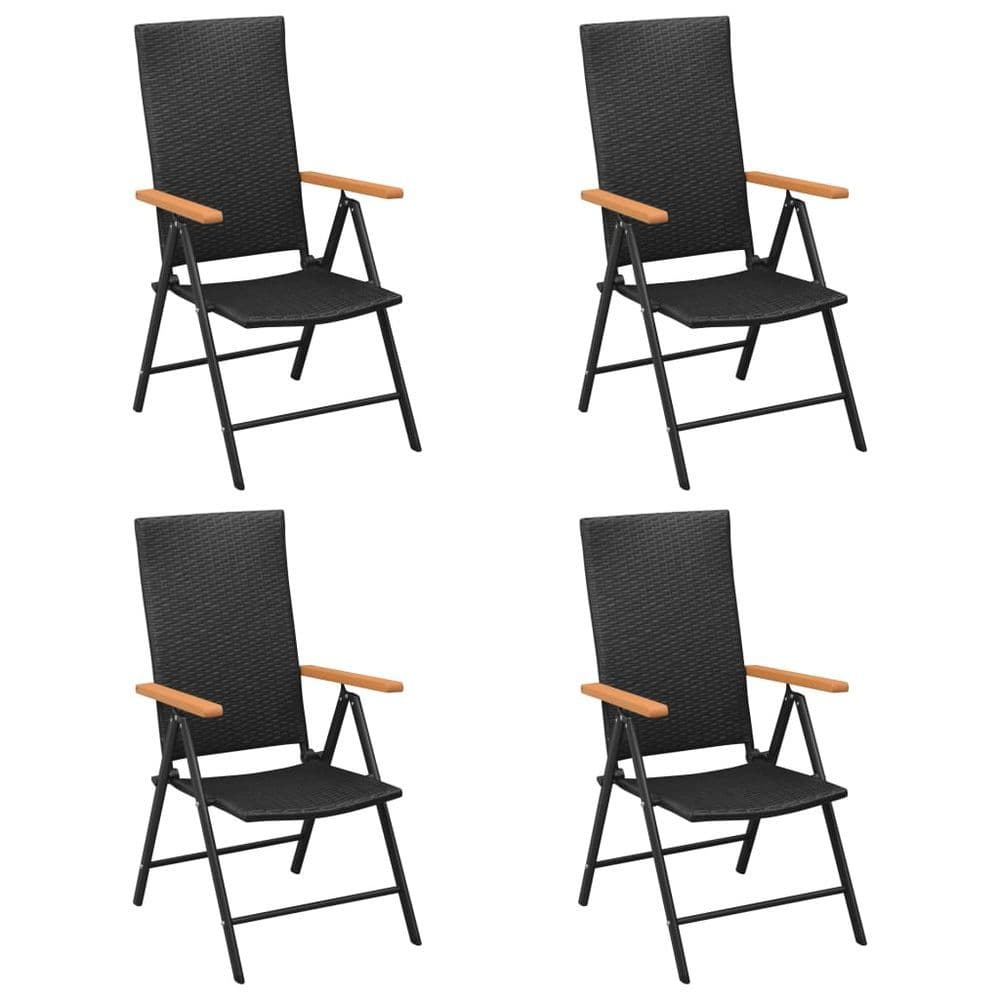 image-5 Piece Garden Dining Set Black and Brown