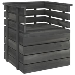 image-7 Piece Garden Pallet Lounge Set Solid Pinewood Dark Grey