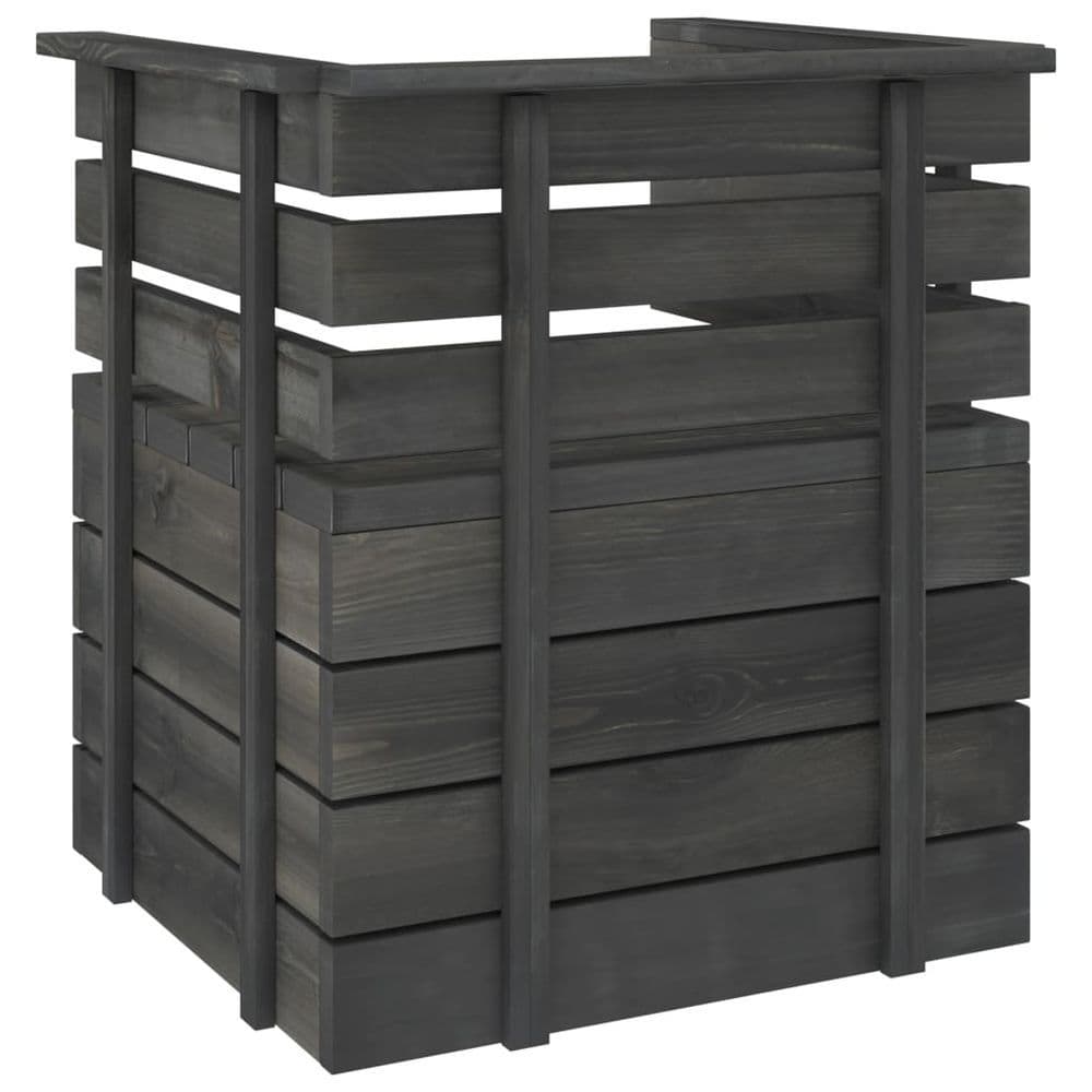 image-7 Piece Garden Pallet Lounge Set Solid Pinewood Dark Grey
